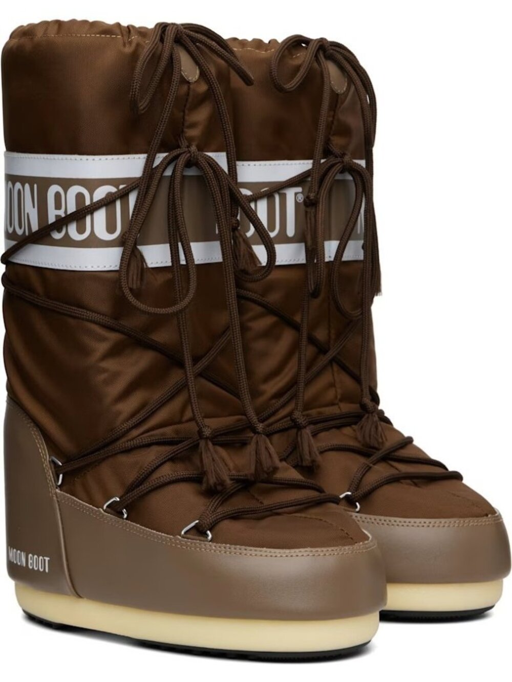 Moon Boot Icon Nylon Brown Boots Men EU 42/44 US 9-11 Insulated NIB